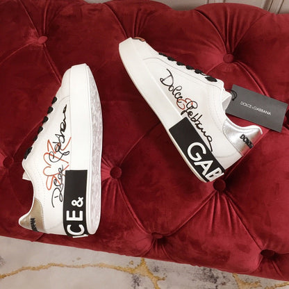 D*G 2026 Luxury Genuine Leather Casual Sneakers - Italian Designer Unisex Shoes