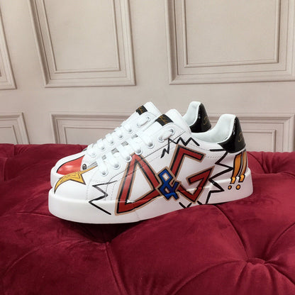 D*G 2026 Luxury Genuine Leather Casual Sneakers - Italian Designer Unisex Shoes