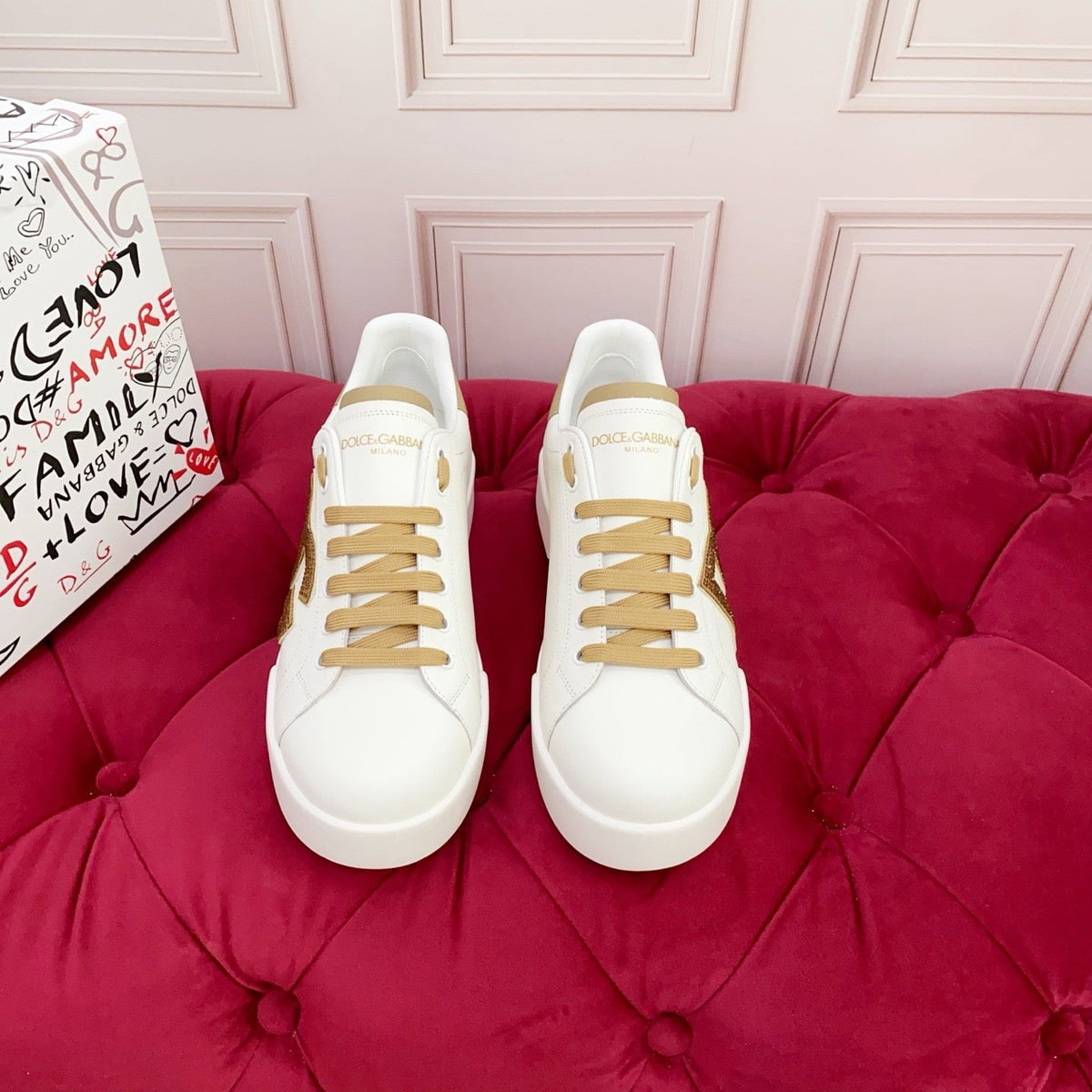 D*G 2026 Luxury Genuine Leather Casual Sneakers - Italian Designer Unisex Shoes