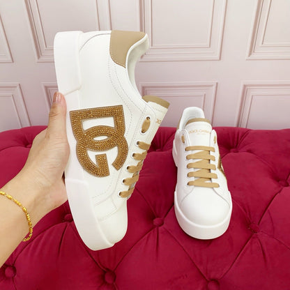 D*G 2026 Luxury Genuine Leather Casual Sneakers - Italian Designer Unisex Shoes
