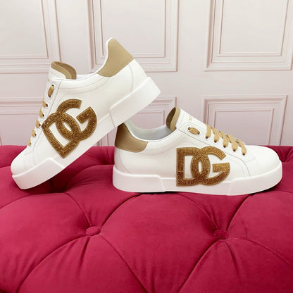 D*G 2026 Luxury Genuine Leather Casual Sneakers - Italian Designer Unisex Shoes