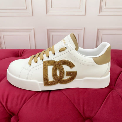 D*G 2026 Luxury Genuine Leather Casual Sneakers - Italian Designer Unisex Shoes