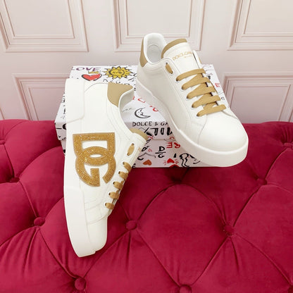 D*G 2026 Luxury Genuine Leather Casual Sneakers - Italian Designer Unisex Shoes