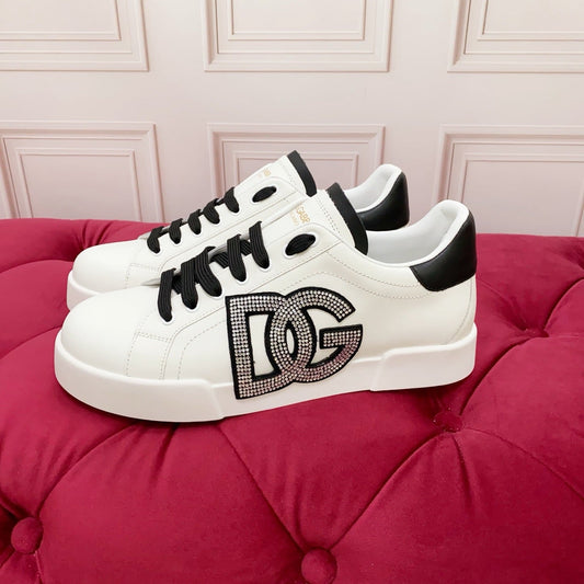 D*G 2026 Luxury Genuine Leather Casual Sneakers - Italian Designer Unisex Shoes