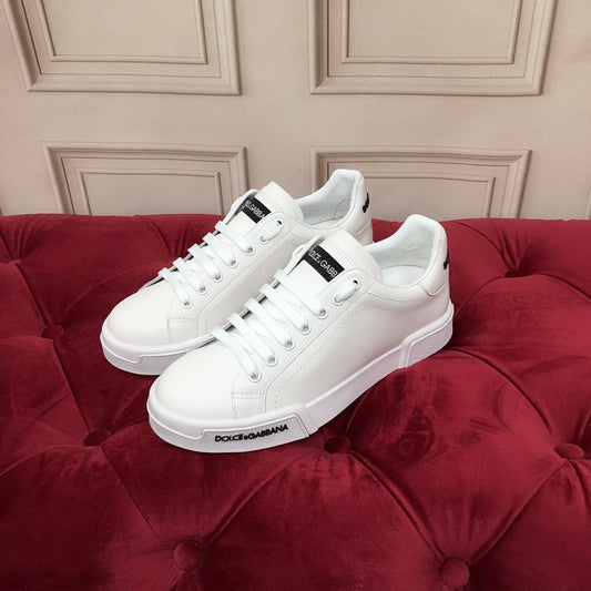 D*G 2026 Luxury Genuine Leather Casual Sneakers - Italian Designer Unisex Shoes