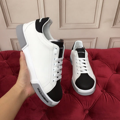 D*G 2026 Luxury Genuine Leather Casual Sneakers - Italian Designer Unisex Shoes