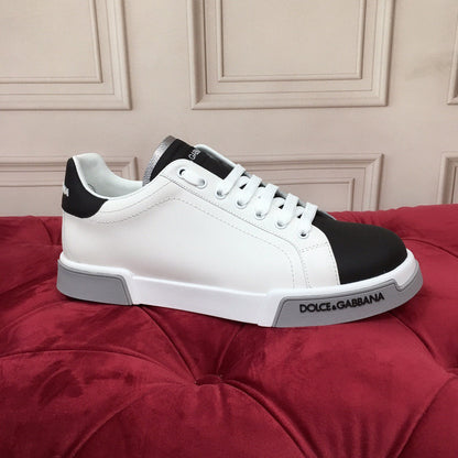 D*G 2026 Luxury Genuine Leather Casual Sneakers - Italian Designer Unisex Shoes
