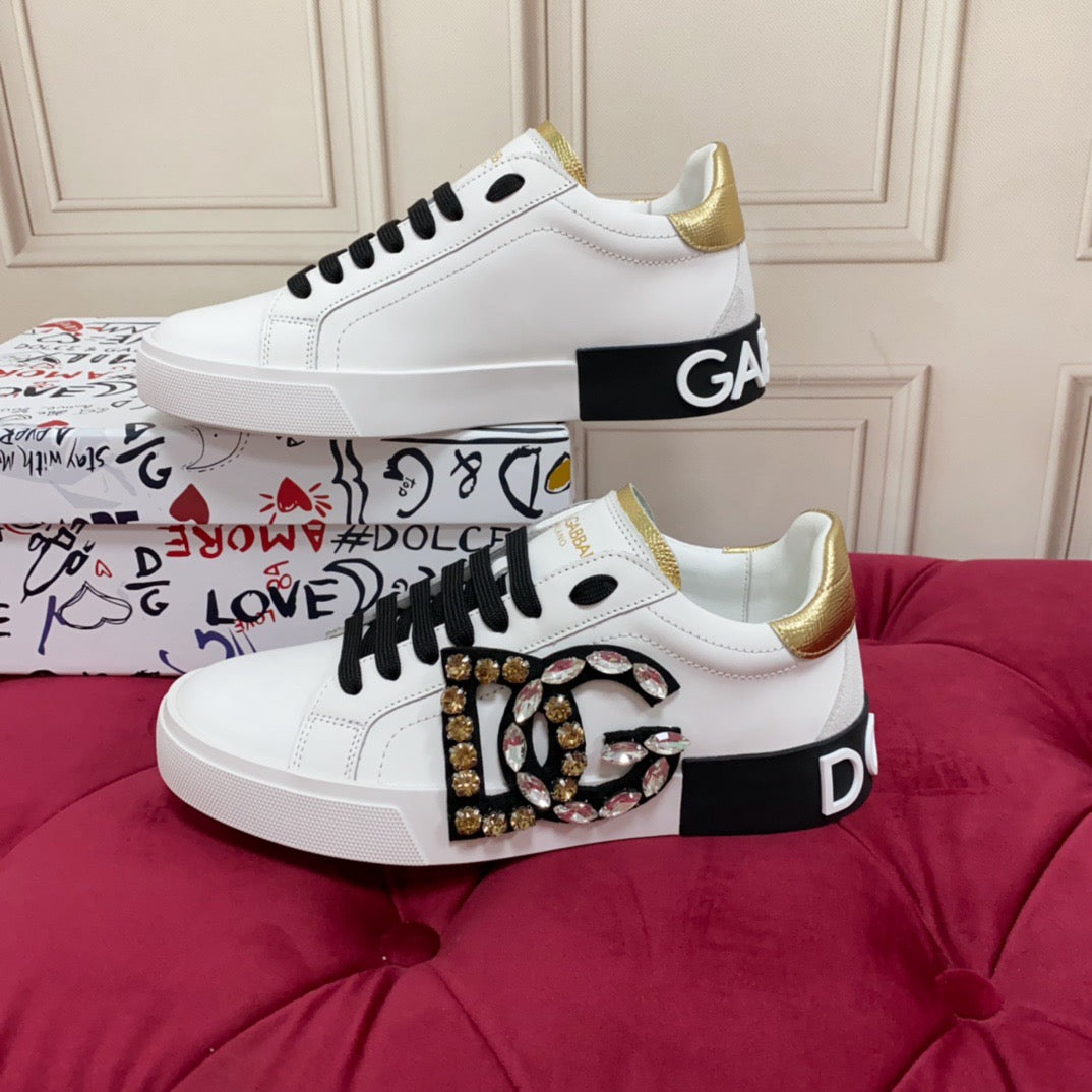 D*G 2026 Premium Leather Casual Sneakers - Designer Unisex Shoes in 4 Styles