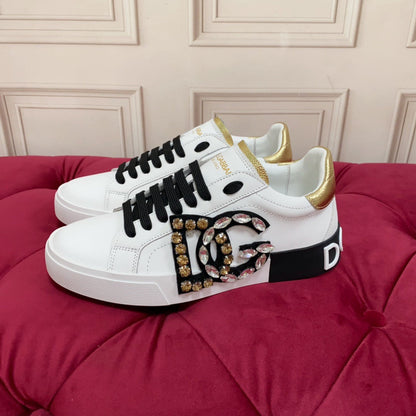 D*G 2026 Premium Leather Casual Sneakers - Designer Unisex Shoes in 4 Styles