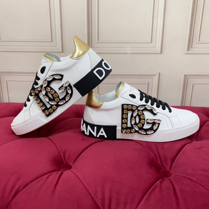 D*G 2026 Premium Leather Casual Sneakers - Designer Unisex Shoes in 4 Styles