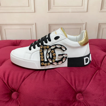 D*G 2026 Premium Leather Casual Sneakers - Designer Unisex Shoes in 4 Styles