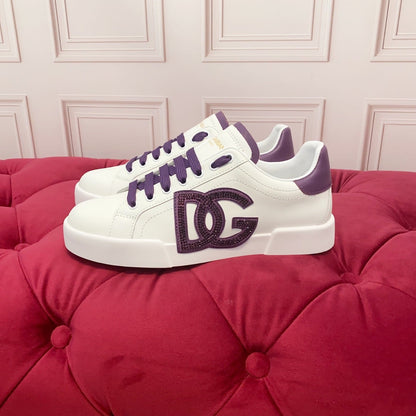 D*G 2026 Luxury Genuine Leather Casual Sneakers - Italian Designer Unisex Shoes
