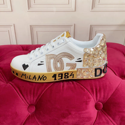 D*G 2026 Premium Leather Casual Sneakers - Designer Unisex Shoes in 2 Styles