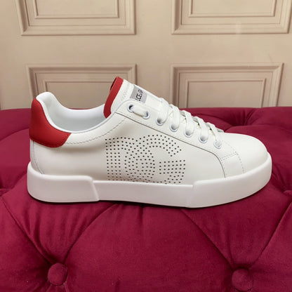D*G 2026 Luxury Genuine Leather Casual Sneakers - Italian Designer Unisex Shoes
