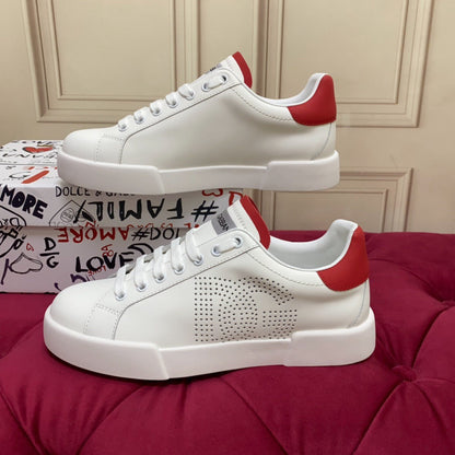 D*G 2026 Luxury Genuine Leather Casual Sneakers - Italian Designer Unisex Shoes