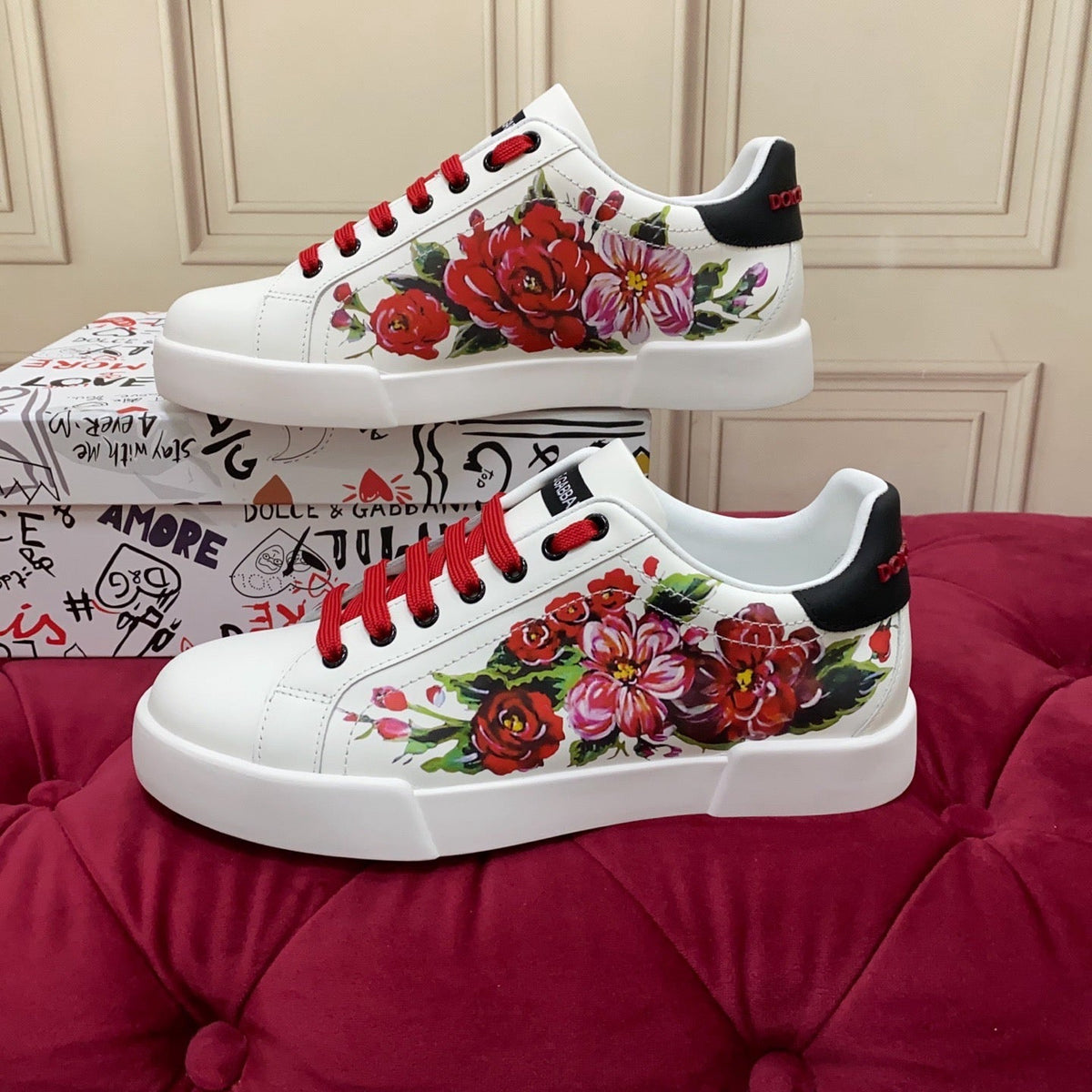 D*G 2026 Luxury Genuine Leather Casual Sneakers - Italian Designer Unisex Shoes