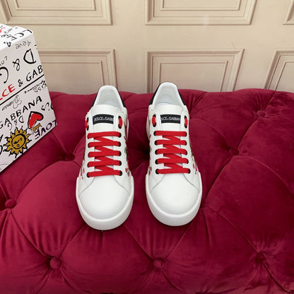 D*G 2026 Luxury Genuine Leather Casual Sneakers - Italian Designer Unisex Shoes