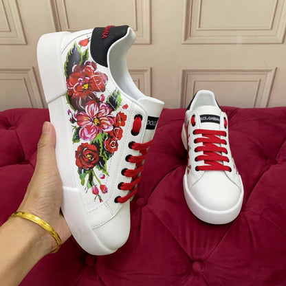 D*G 2026 Luxury Genuine Leather Casual Sneakers - Italian Designer Unisex Shoes
