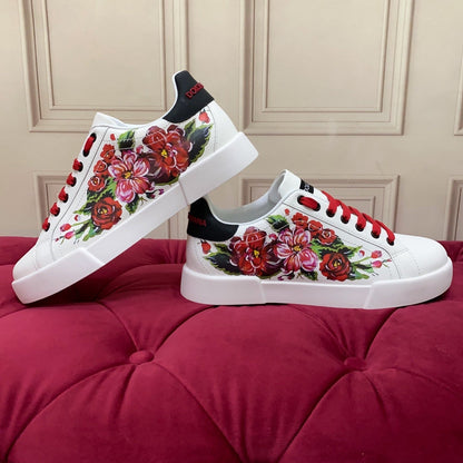 D*G 2026 Luxury Genuine Leather Casual Sneakers - Italian Designer Unisex Shoes