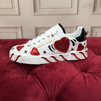 D*G 2026 Luxury Genuine Leather Casual Sneakers - Italian Designer Unisex Shoes