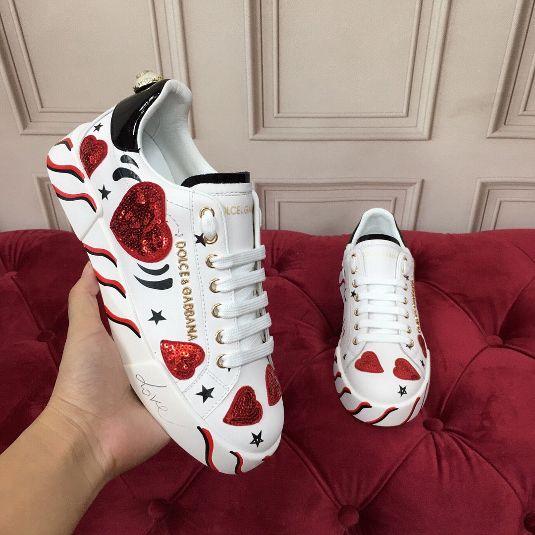 D*G 2026 Luxury Genuine Leather Casual Sneakers - Italian Designer Unisex Shoes