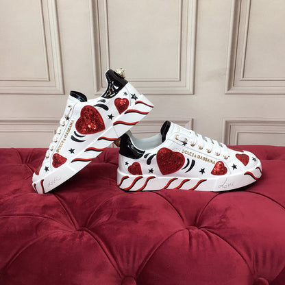 D*G 2026 Luxury Genuine Leather Casual Sneakers - Italian Designer Unisex Shoes