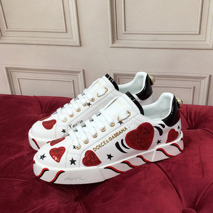 D*G 2026 Luxury Genuine Leather Casual Sneakers - Italian Designer Unisex Shoes