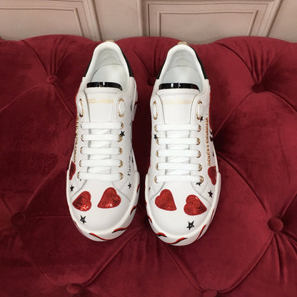 D*G 2026 Luxury Genuine Leather Casual Sneakers - Italian Designer Unisex Shoes