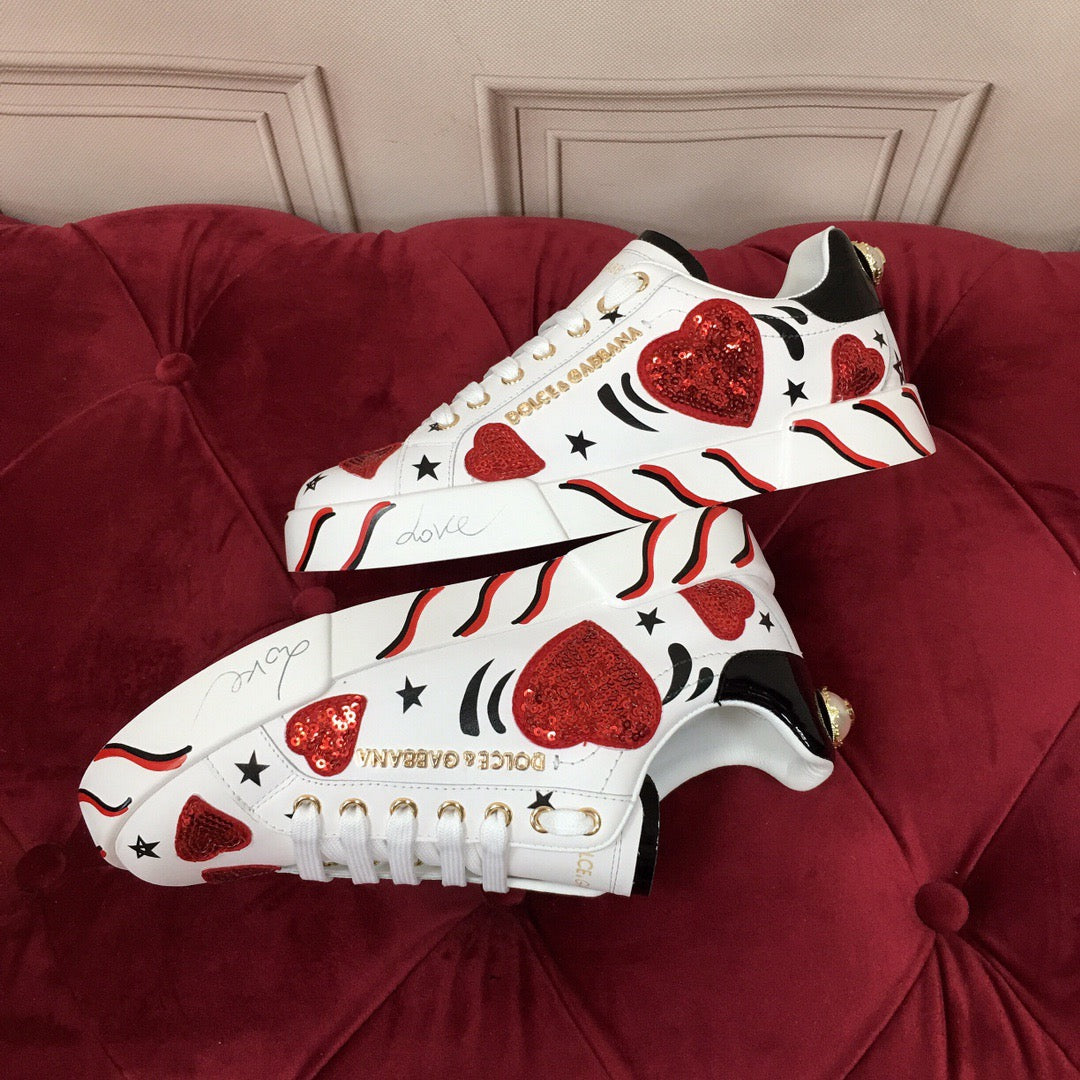 D*G 2026 Luxury Genuine Leather Casual Sneakers - Italian Designer Unisex Shoes