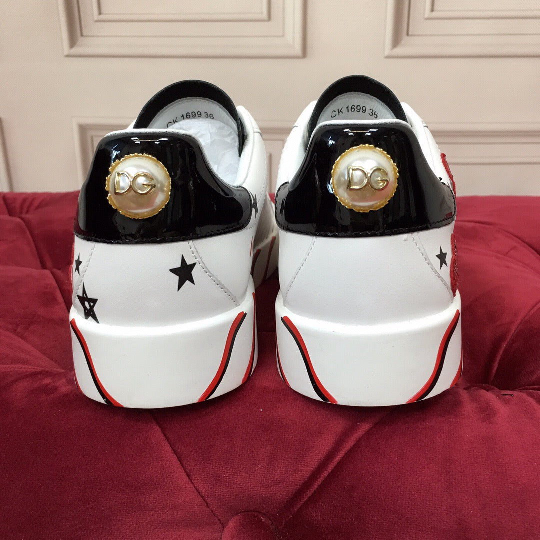 D*G 2026 Luxury Genuine Leather Casual Sneakers - Italian Designer Unisex Shoes