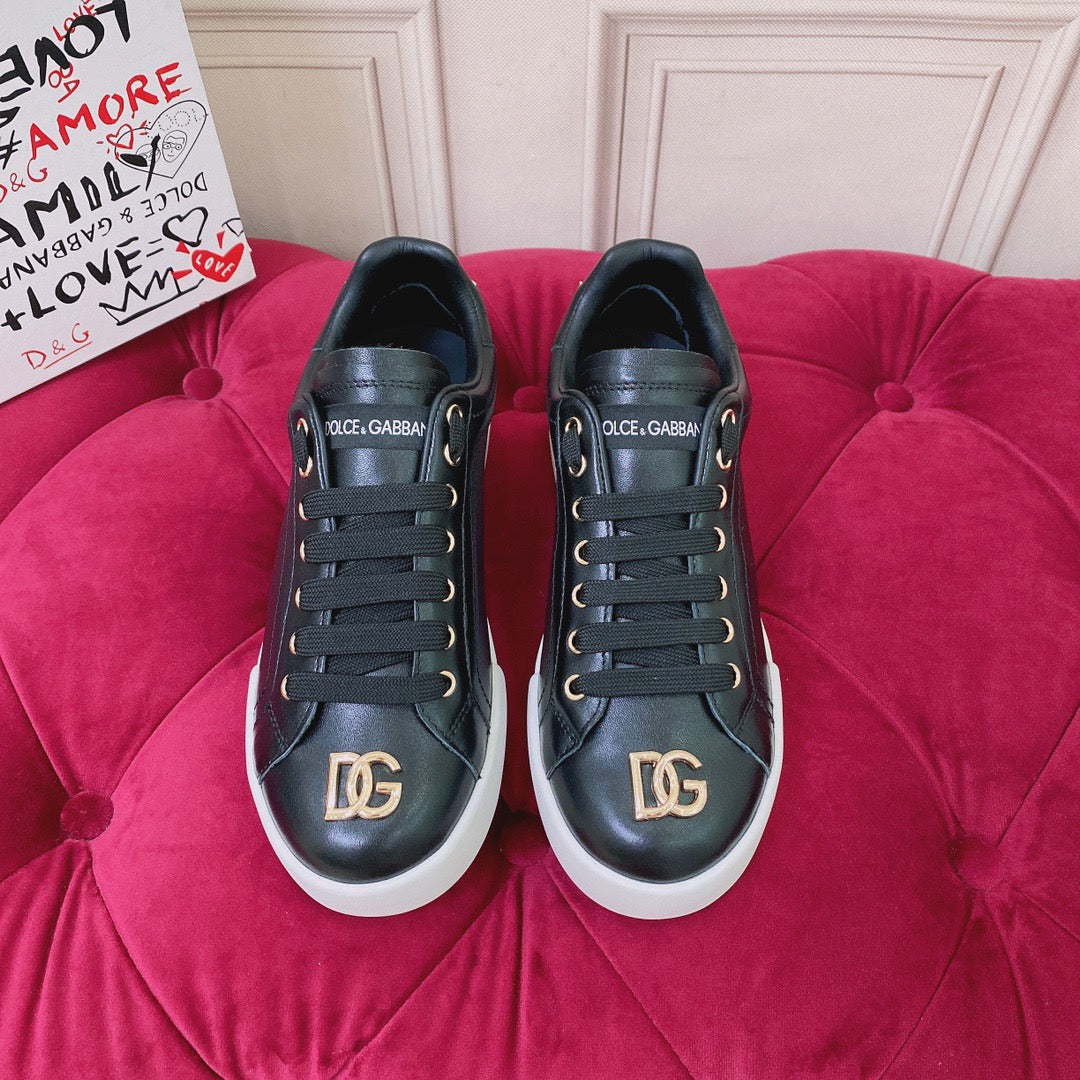 D*G 2026 Luxury Genuine Leather Casual Sneakers - Italian Designer Unisex Shoes