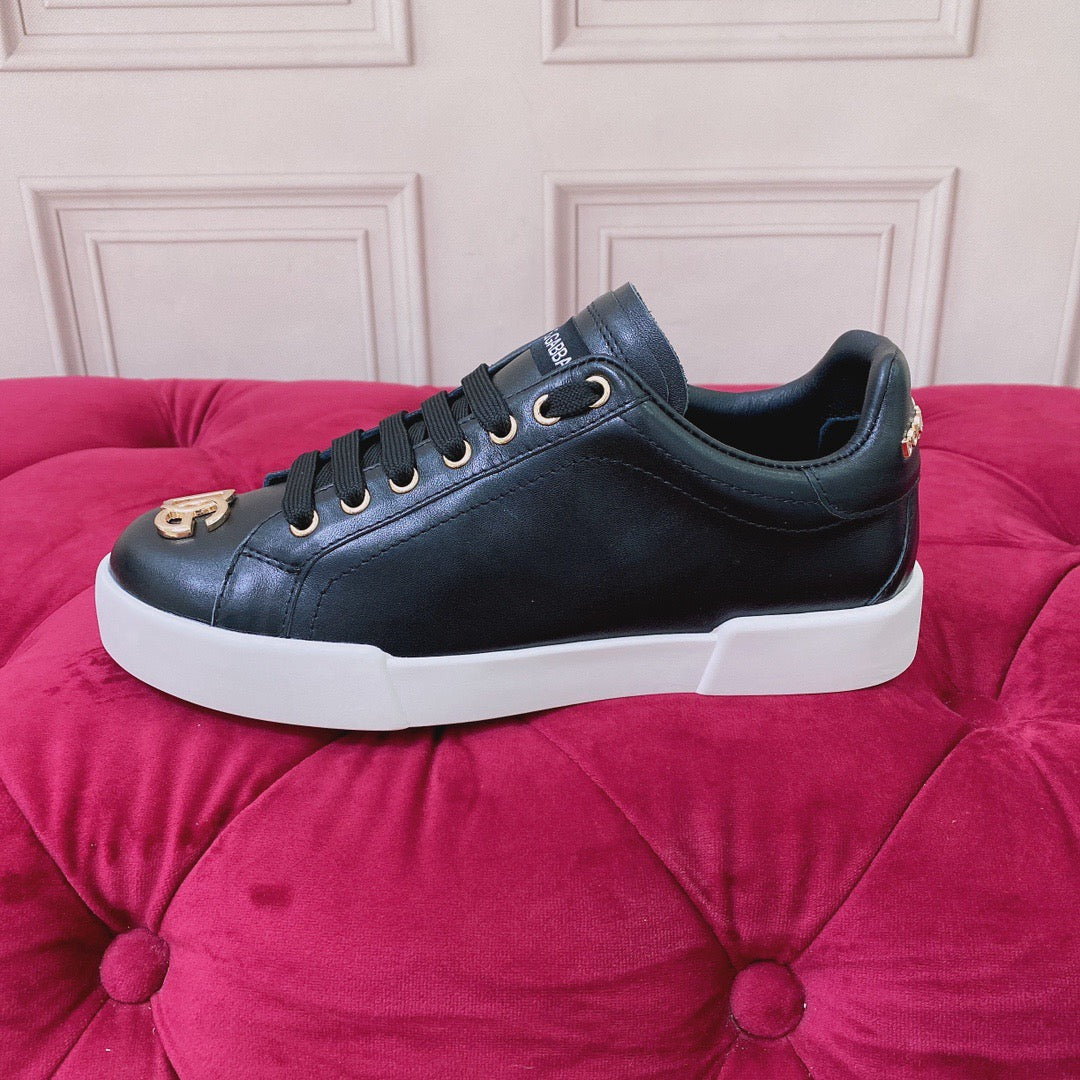 D*G 2026 Luxury Genuine Leather Casual Sneakers - Italian Designer Unisex Shoes
