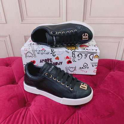 D*G 2026 Luxury Genuine Leather Casual Sneakers - Italian Designer Unisex Shoes