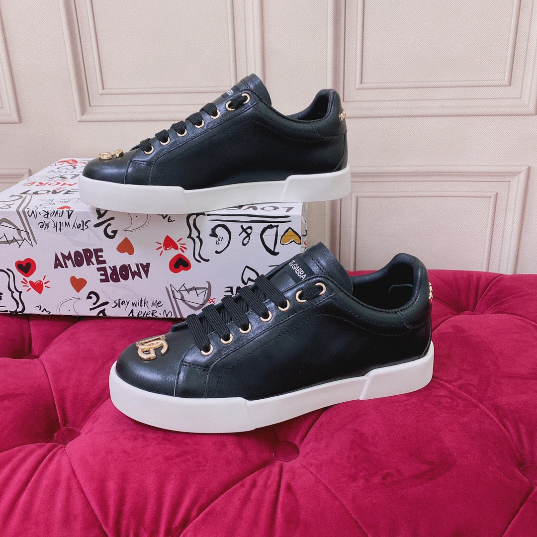 D*G 2026 Luxury Genuine Leather Casual Sneakers - Italian Designer Unisex Shoes