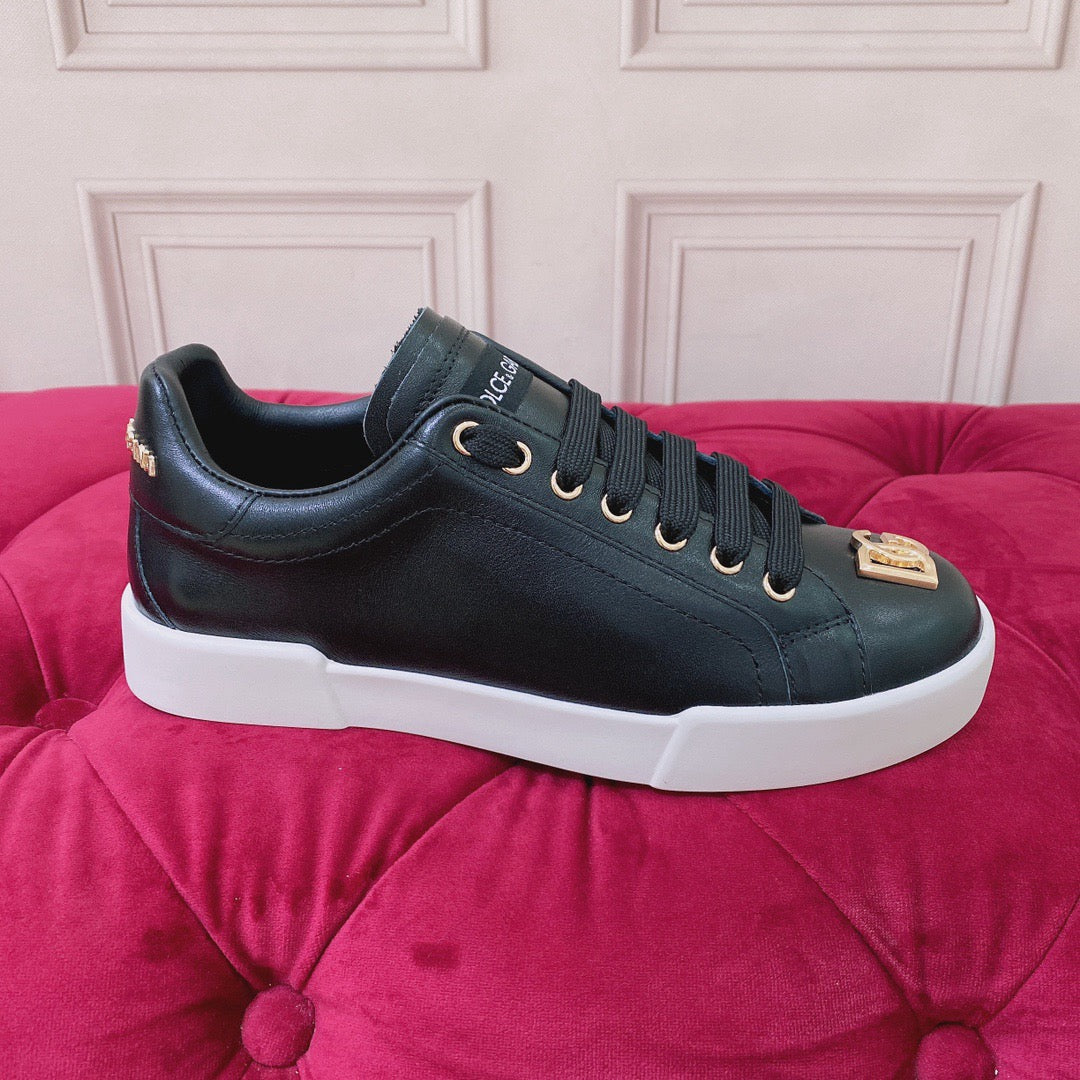 D*G 2026 Luxury Genuine Leather Casual Sneakers - Italian Designer Unisex Shoes
