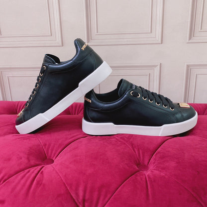 D*G 2026 Luxury Genuine Leather Casual Sneakers - Italian Designer Unisex Shoes