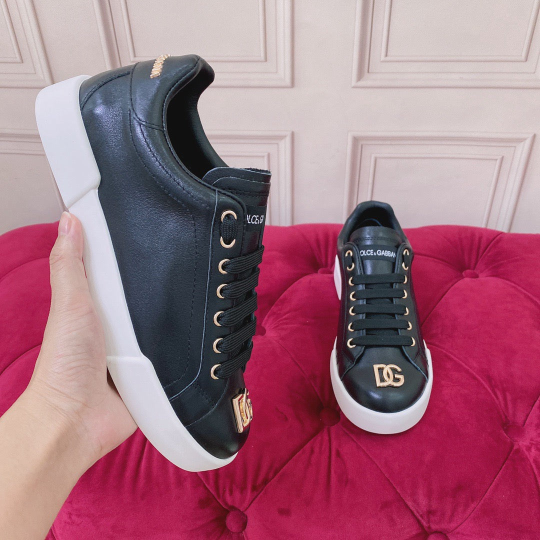D*G 2026 Luxury Genuine Leather Casual Sneakers - Italian Designer Unisex Shoes
