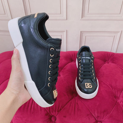 D*G 2026 Luxury Genuine Leather Casual Sneakers - Italian Designer Unisex Shoes