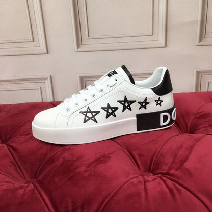 D*G 2026 Luxury Genuine Leather Casual Sneakers - Italian Designer Unisex Shoes
