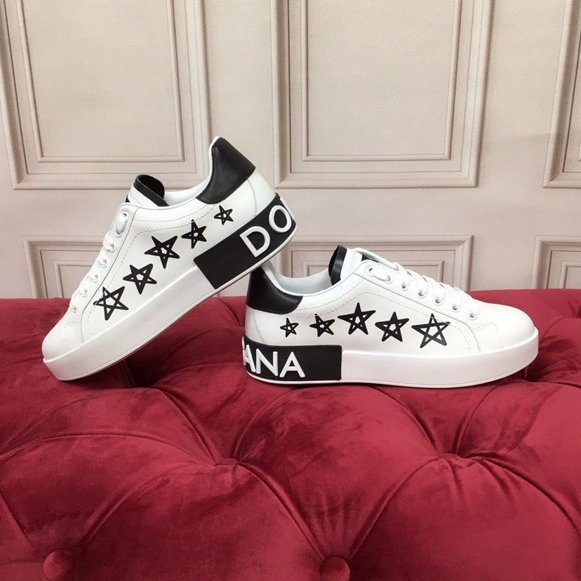 D*G 2026 Luxury Genuine Leather Casual Sneakers - Italian Designer Unisex Shoes