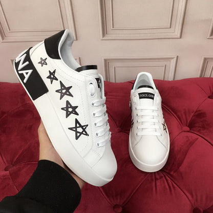 D*G 2026 Luxury Genuine Leather Casual Sneakers - Italian Designer Unisex Shoes