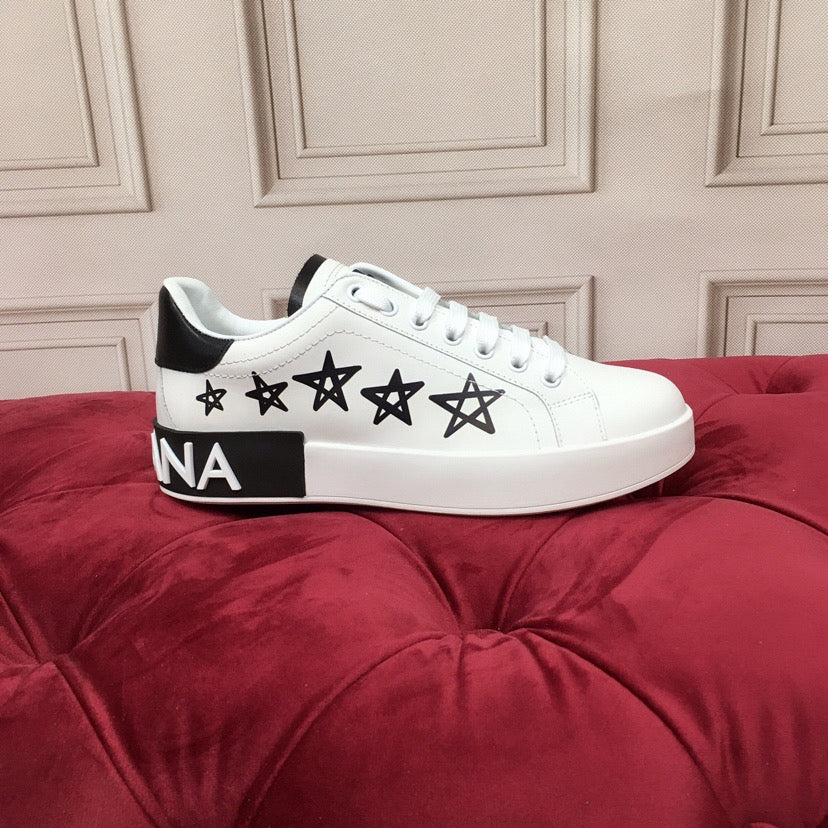 D*G 2026 Luxury Genuine Leather Casual Sneakers - Italian Designer Unisex Shoes