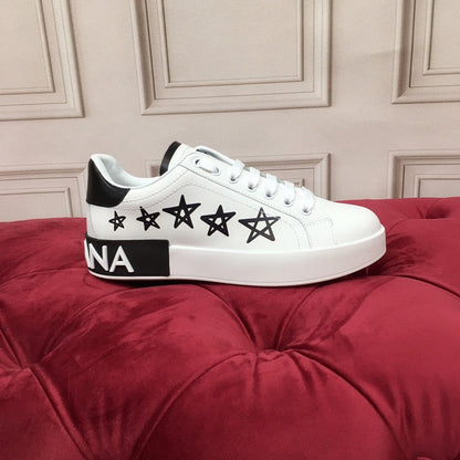 D*G 2026 Luxury Genuine Leather Casual Sneakers - Italian Designer Unisex Shoes