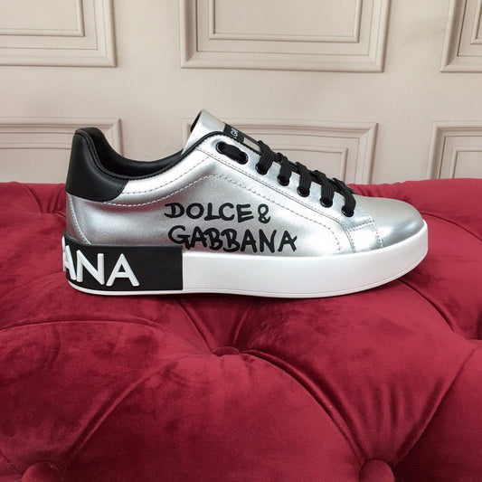 D*G 2026 Luxury Genuine Leather Casual Sneakers - Italian Designer Unisex Shoes