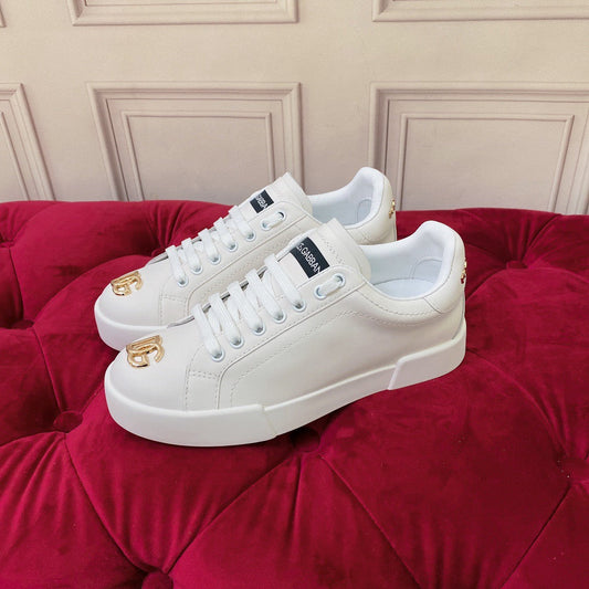 D*G 2026 Luxury Genuine Leather Casual Sneakers - Italian Designer Unisex Shoes