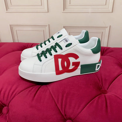 D*G 2026 Luxury Genuine Leather Casual Sneakers - Italian Designer Unisex Shoes