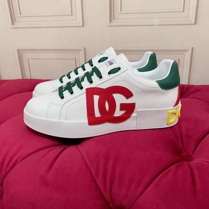 D*G 2026 Luxury Genuine Leather Casual Sneakers - Italian Designer Unisex Shoes