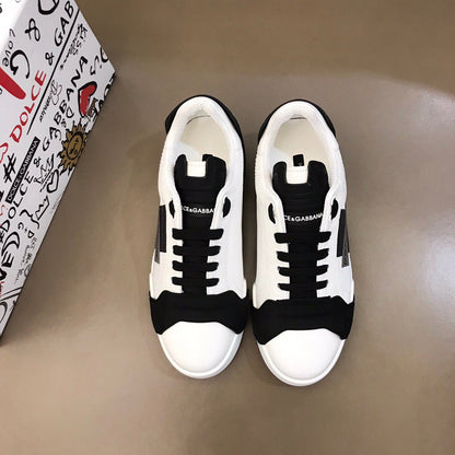 D*G 2026 Luxury Genuine Leather Casual Sneakers - Italian Designer Unisex Shoes