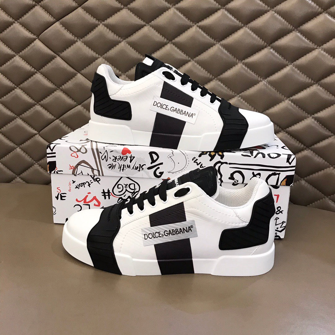 D*G 2026 Luxury Genuine Leather Casual Sneakers - Italian Designer Unisex Shoes