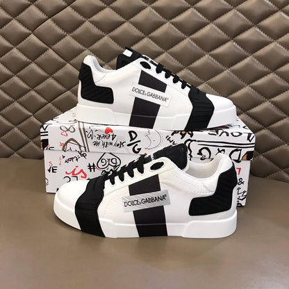 D*G 2026 Luxury Genuine Leather Casual Sneakers - Italian Designer Unisex Shoes